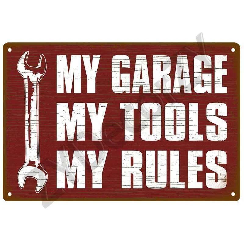 Garage House Plaque Metal Poster Tin Sign Plate Posters Vintage Retro Aesthetic Room Decor Wall Art Decoration 26T0104 26T0104
