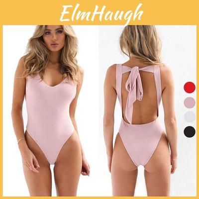 Elegante Damen Sexy Einteiler V-Ausschnitt Bandage Badeanzug Strand Rückenfrei Badeanzug Für Stilvolle Sommertage