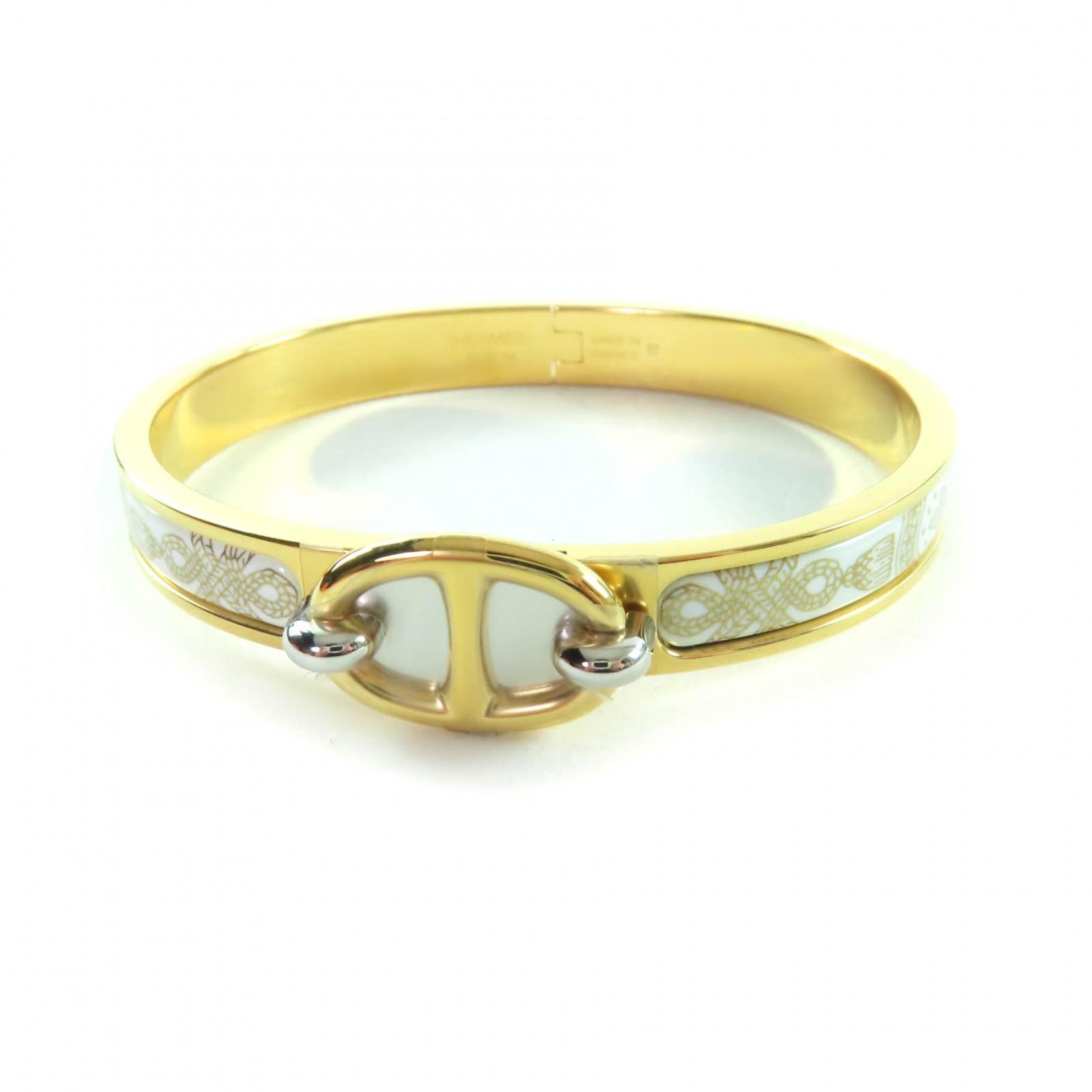 

Pristine HERMES Bangle Mini Click Chaine d Ancre/Grand Apparat White gold Used