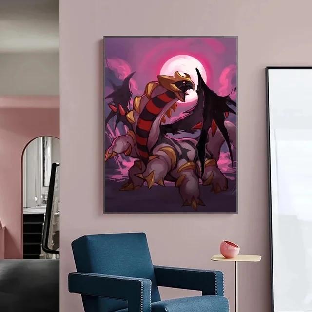 Pokemon Japanese Anime Peripheral Pikachu Charizard Giratina Wall Art Poster Decor Canvas PaintingModern Room Decorate Picture