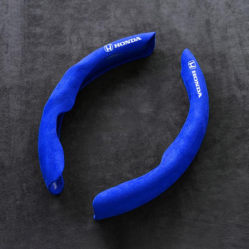 Car Steering Wheel Cover Suede Leather Anti-Slip For Honda Mugen Jazz Insight Freed Fit CRV Civic Accord City Auto Accessories