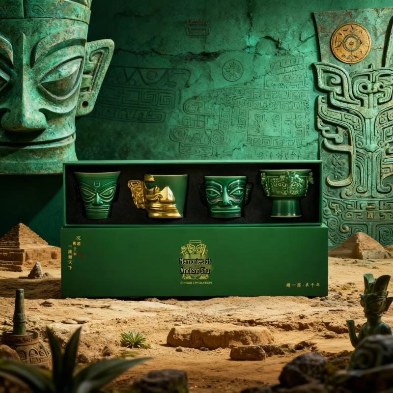 

Золотая Маска Саньсиндуй Керамическая Чайная Чашка