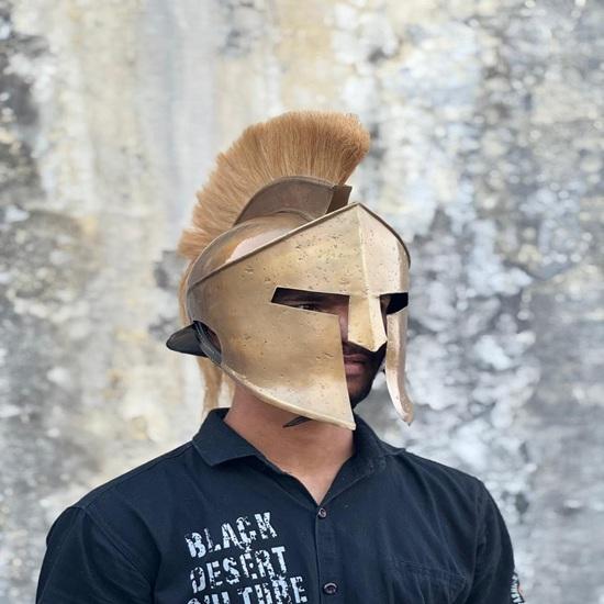 Spartan Helmet Handmade Steel Armor Ancient Greek Warrior Cosplay LARP Wearable Display Helmet