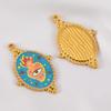 2pcs Stainless Steel Charms Heart Printed Stainless Steel Pendants Gold Plated Enamel Eye Charm Making Necklace Jewelry Making