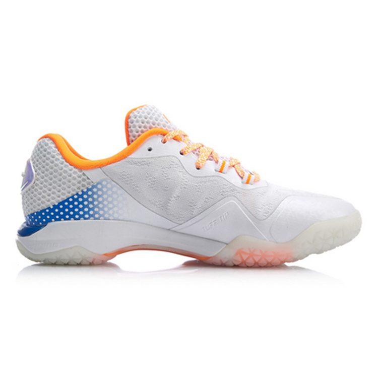 Li Ning Raid 2 Mesh Cushioning Abrasion Resistant Slip Resistant Low Top Badminton Shoes Women's Orange White AYAP004-3