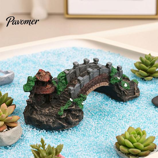 Non-Toxic Fish Accessories Aquarium Bridge Ornament, Arch Miniature Tank Decor, Resin Landscape Decor Mini Model for Terrarium, Fairy Garden
