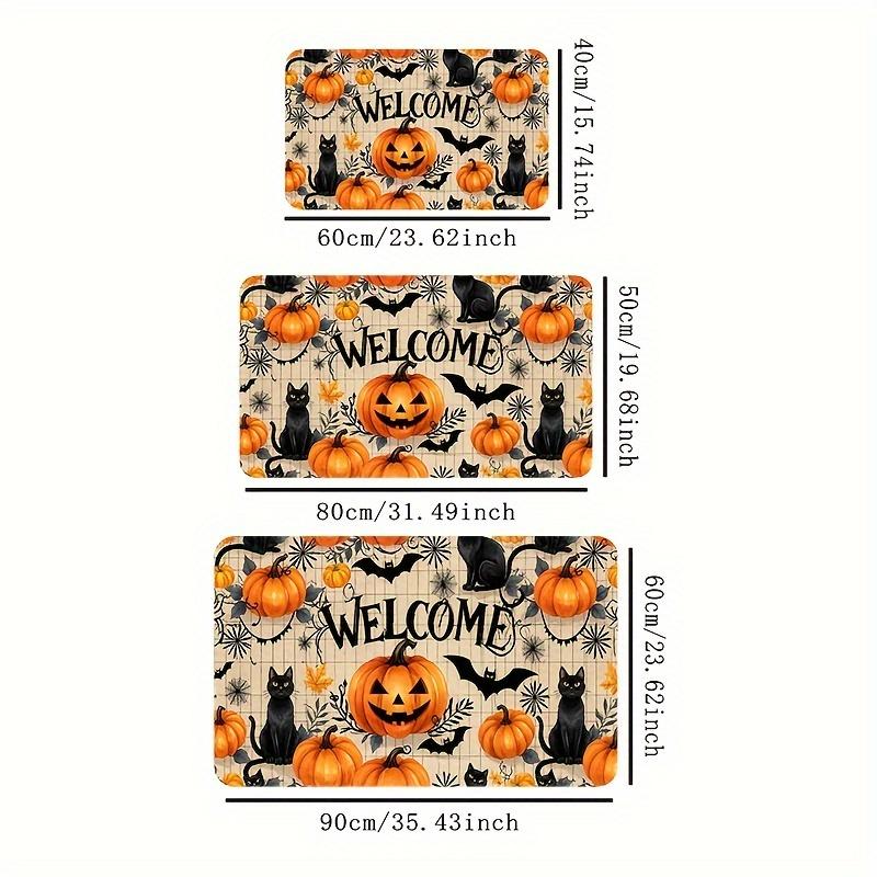 

Halloween Doormat Pumpkin And Cat Floor Mat Outdoor Carpet Easy To Clean Rug For Bedroom Living Room Kitchen Rug 40X60CM (1.3X2FT