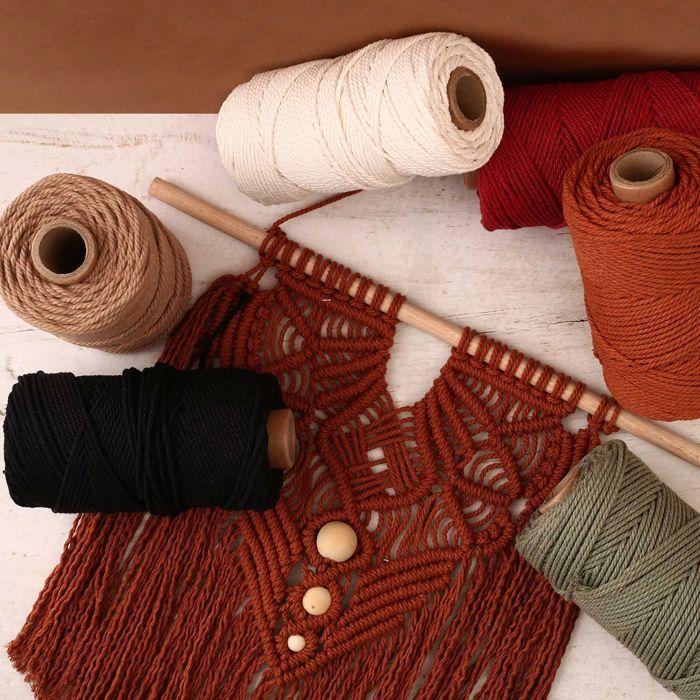 Bobines de coton cablé recyclé - GRAINE CREATIVE - Multicolore - 100 m - Ø 2 mm - 400 g