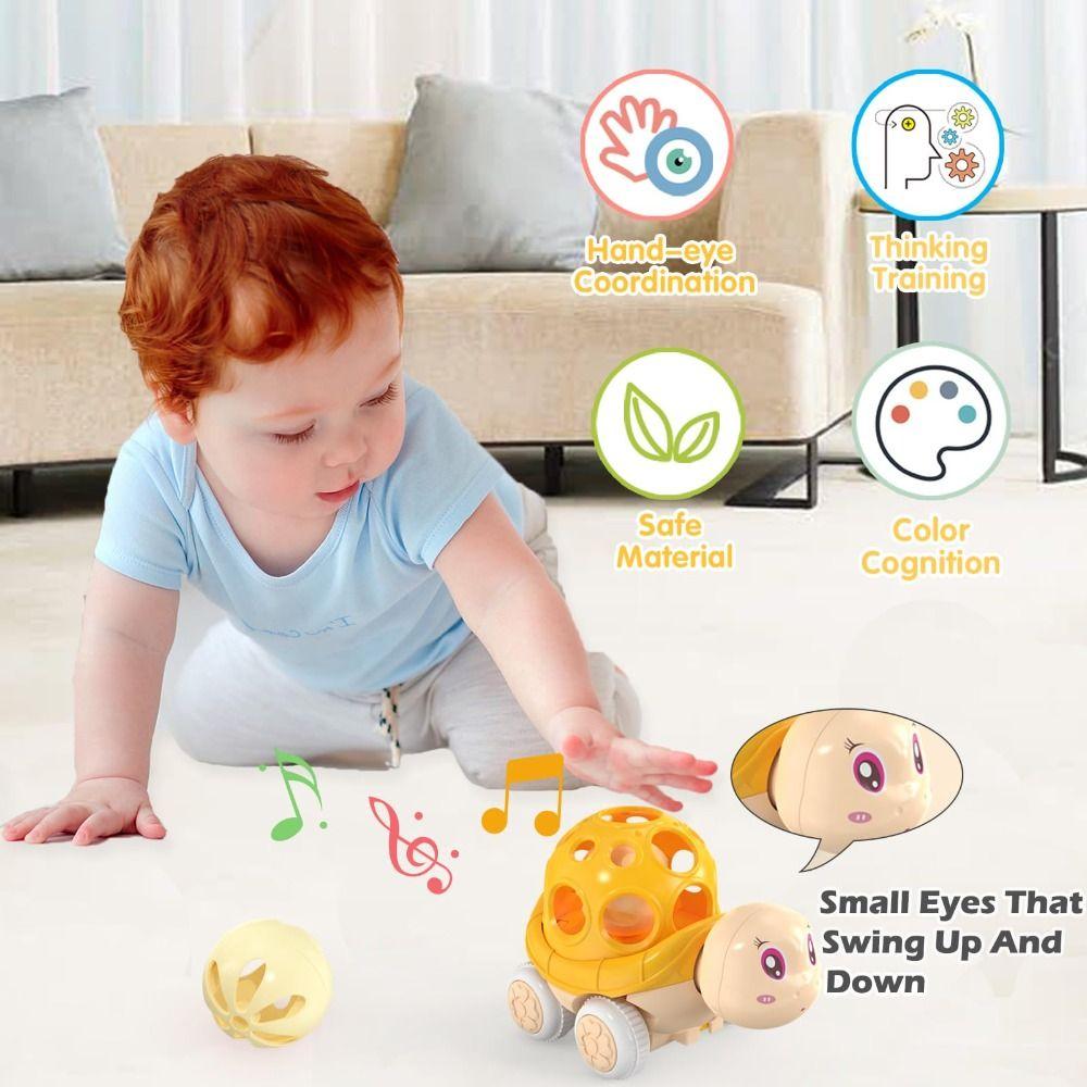 Friction Powered Inertia Pull Back Car Press and Go Rattle Roll Cars  for 1-3 Years Old