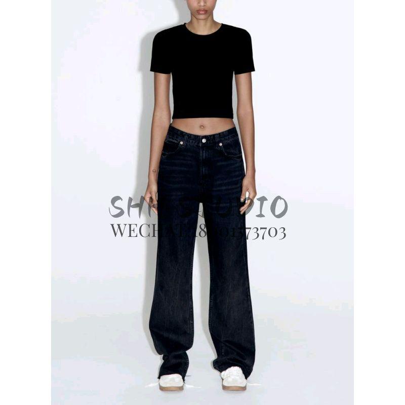 Spring New Fashion Sweet and Spicy All-Matching Slim Fit Slimming round Neck T-shirt Shory Style Pure Color T-shirt 2335259