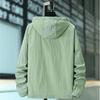 Summer Men's Solid Color Sun Protection Clothes Zipper Hoodie Fashion Sunscreen Clothes Large Casual Outerwear