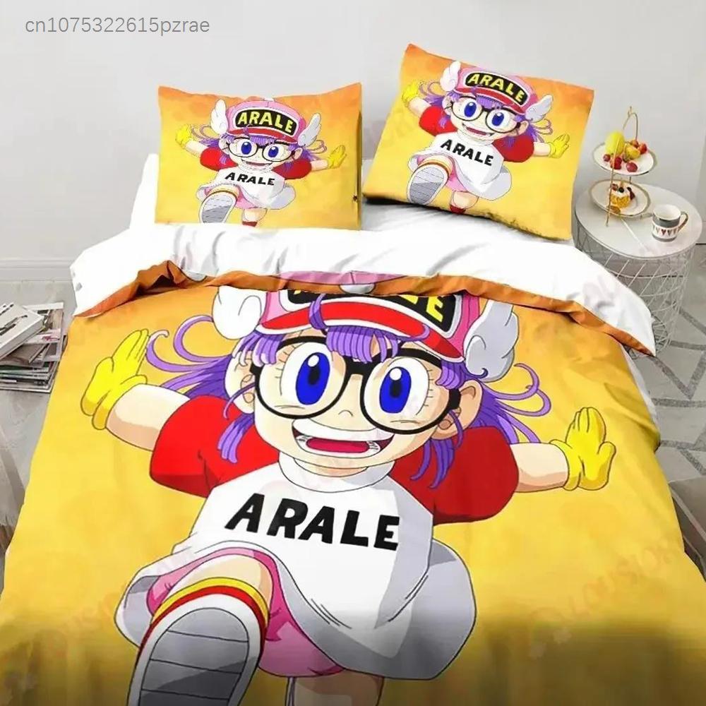 Cartoon DR S-Slump Arale Anime Bettwäsche-Set Bedrucktes Bettwäsche-Set Mit Kissenbezug Bettdeckenbezug Weich Queen King Size Bettwäsche Zuhause