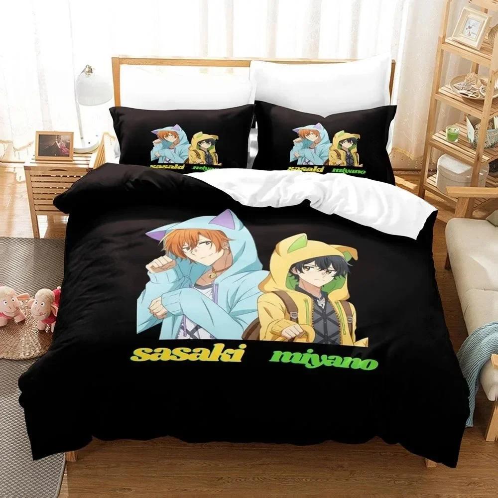 3D Anime Kawaii Sasaki To Miyano Bedding Set Printed Bed Set With Pillowcase Bed Duvet Cover Single Double Queen Super King Size