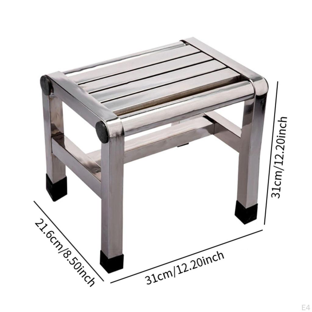 Foot Rest Bath Stool Non Slip Household Toilet Metal Step Shower Bench for Bedside Apartment