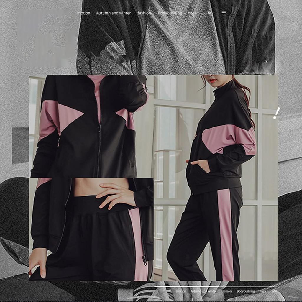 Mskikefly Sportswear Set for and Includes Top and Fitness Sports Long and Short and Size Women's 4-Piece Yoga, Training, Running, Bottoms, Jersey,