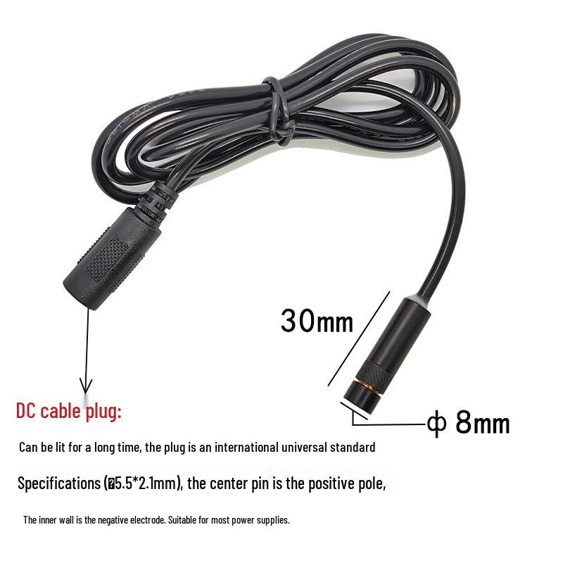 Red Laser Module with Locking Ring, 8X30mm, 650nm, 0.5mW, External Focus, DC Interface