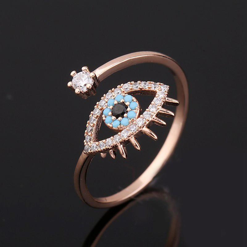 Personalized, minimalist, niche, devil's eye, non fading ring for women