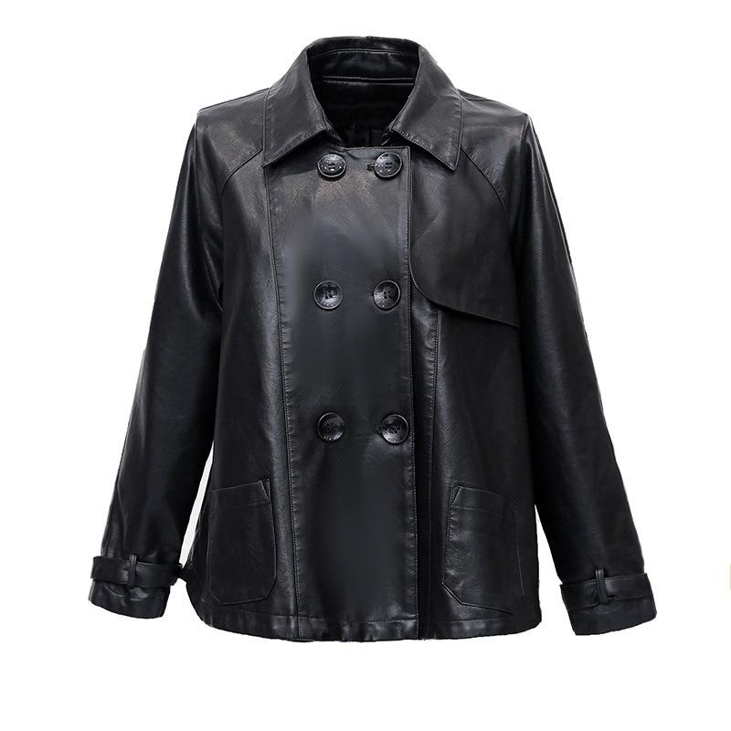 

Новое осеннее свободное короткое пальто в корейском стиле, женская кожаная куртка, юбка, популярный мотоциклетный топ, маленькая кожаная куртка 2XL