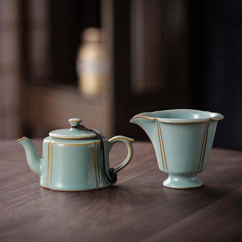 High quality Chinese style Tianqing Ru Kiln teapot ceramics Kung Fu tea tool