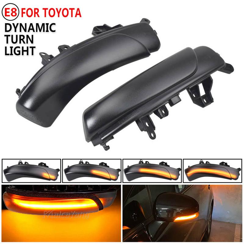 Car Rearview Side Mirror LED Dynamic Turn Signal Light For Toyota PRIUS CAMRY IQ EQ REIZ MARK X CROWN AVALON PASSO MAJESTA
