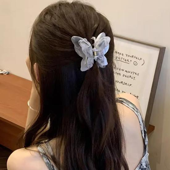 Hair Claw Medium Size Butterflies Shape Acetate Plate Hair Clip Gradient Texture Strong Grip Back Head Hair Claw Hair Accessories