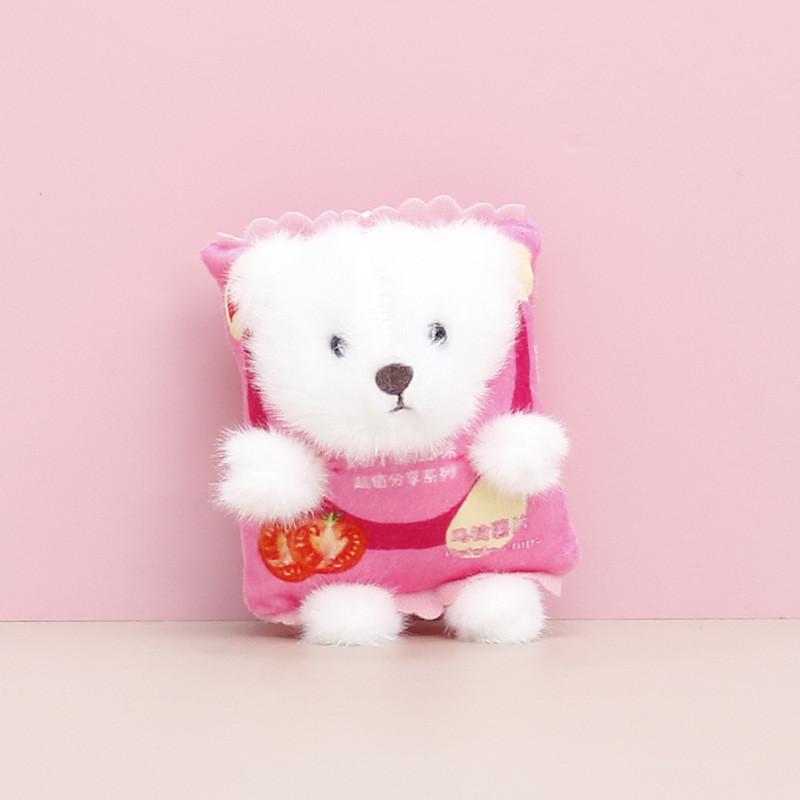 Cute Bear Keychain Cartoon Girl Backpack Decoration Hanging Plush Doll Gift