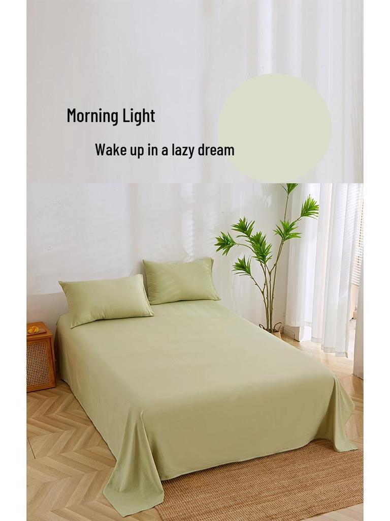 Washed Cotton Soft Bed Sheet - Skin-Friendly, Minimalist Design, Extra Large for Double Bed, All-Seasons, Perfect for Dorms