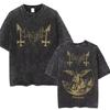 Deathcrush Winds Mayhem Globale Tour Mercah Vintage Gewaschenes T-Shirt Unisex Damen Klassisch Death Black Metal Rock Mode Streetwear