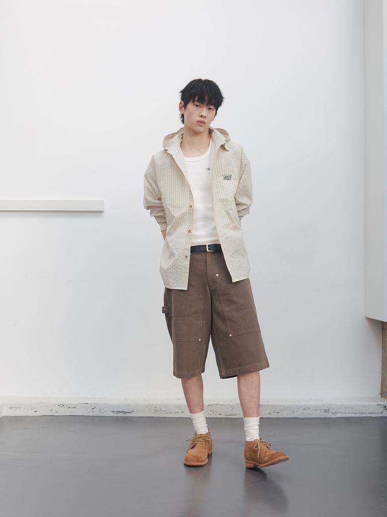 Gijunmaen Rivet Edge Bermuda Shorts Brown
