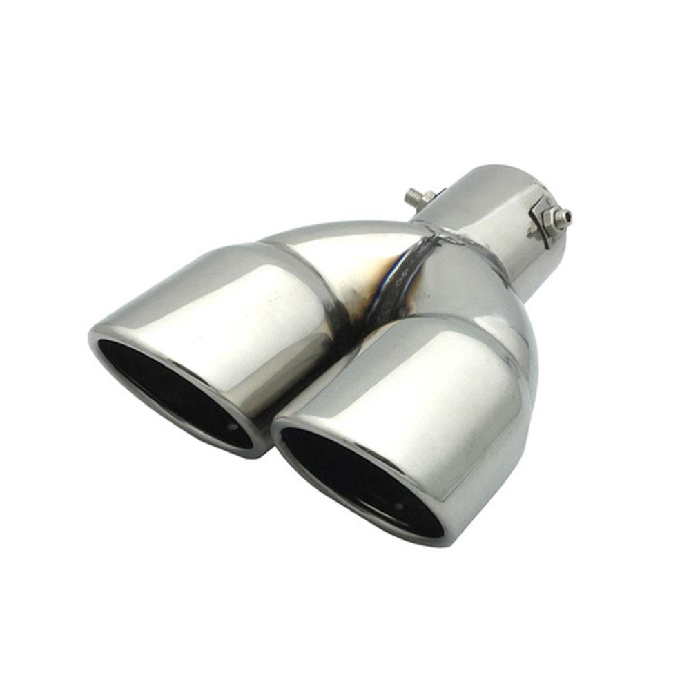 

Universal Stainless Steel Dual Rear Noise Canceller Car Exhaust Pipe Muffler Tail Pipe Double Outlet Tailpipe срібний