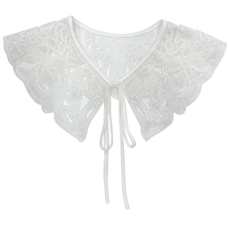 Вышитый Цветочный Ложный Воротник для Женщин Девушек Элегантный Съемный Воротник Блузки Юбки Искусственный Воротник Аксессуары для Одежды