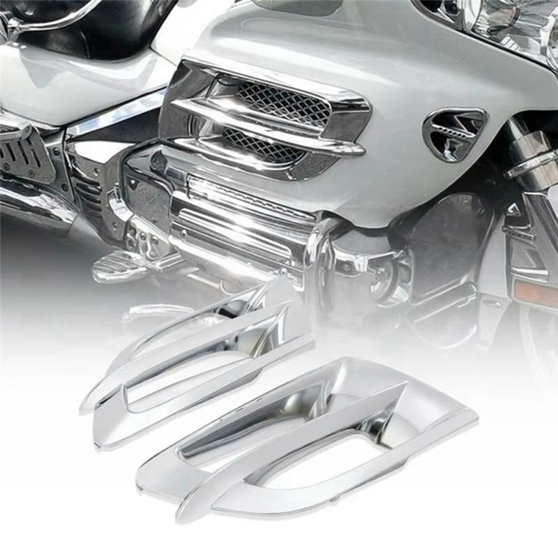 Motorcycle Moto Chrome Left Right Fairing Accent Grilles For Honda Goldwing GL1800 2001-2011