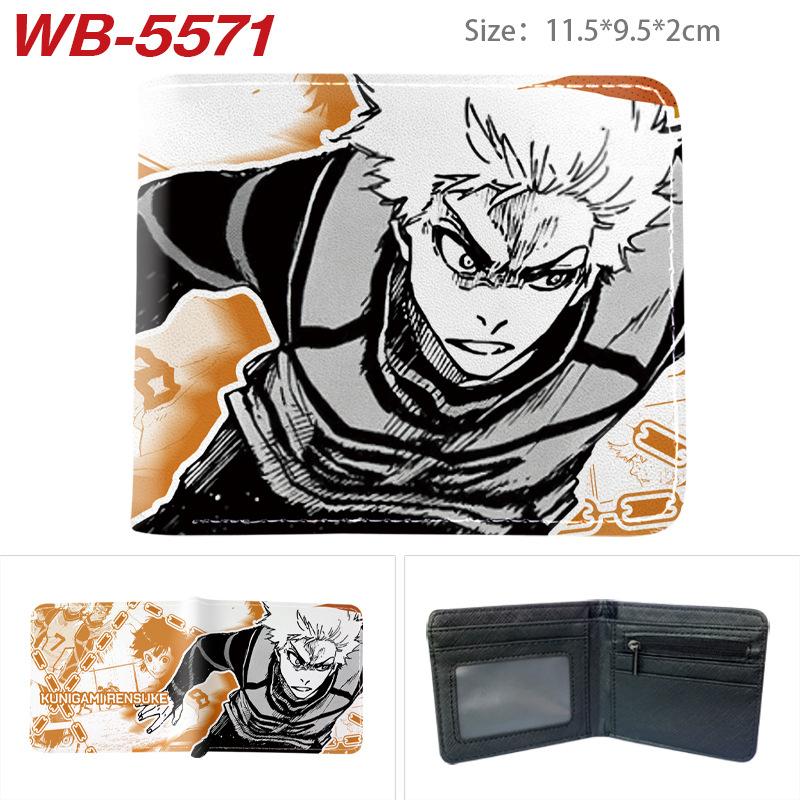 Blue Lock Anime Wallet Colorful Print Bi-fold PU Leather Purse Cartoon Card Holder for Students