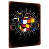 Kreativer Rubik's Cube Metall-Wandkunst Moderne Wohnkultur für Wohnzimmer Arbeitszimmer Puzzle-Thema Dekorative Hängedekoration