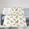 Fresh Hand Drawn Seashell Coral Starfish Ocean Element Flannel Blanket Soft Warm Throw for Couch Travel Beach Holiday Home Decor