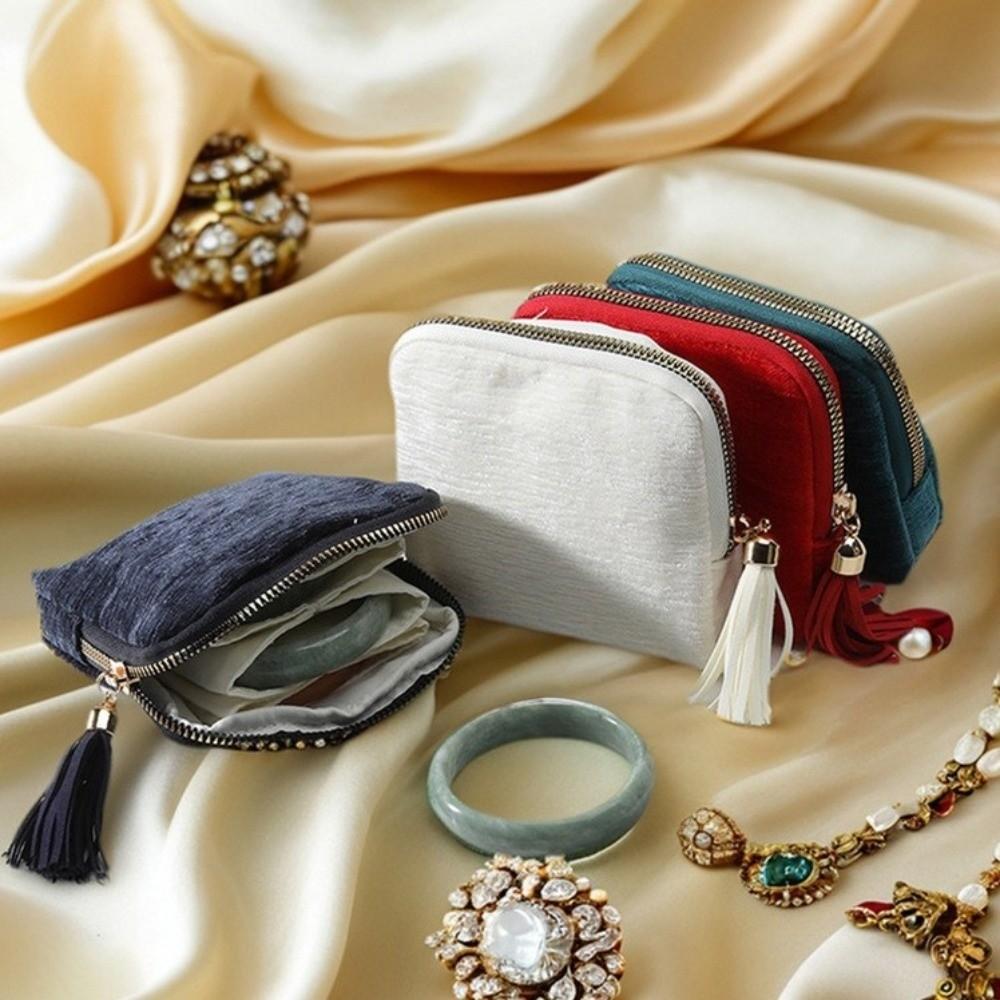 Flannel Jewelry Organizer Mini Jewelry Storage Pouch  for Rings, Bracelets, & Bangles