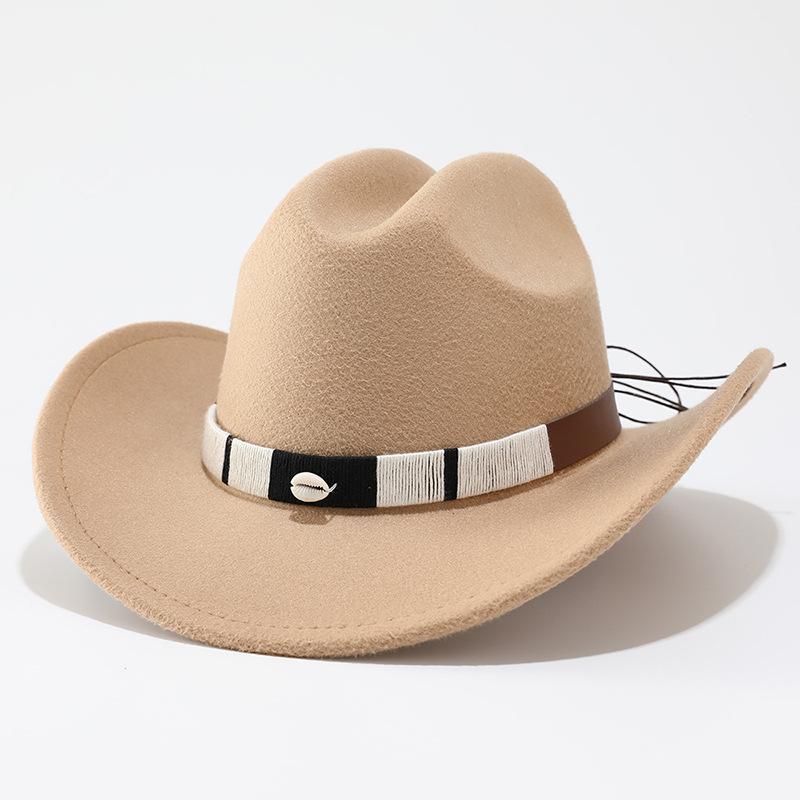 European and American fashion retro hat female western classic cowboy hat fashion versatile woolen jazz top hat