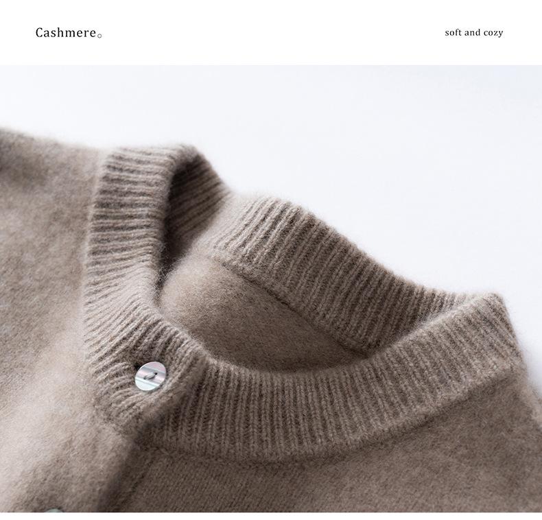 Women's Striped Color Block Henley Cashmere Sweater - Autumn/Winter Thick Knitwear