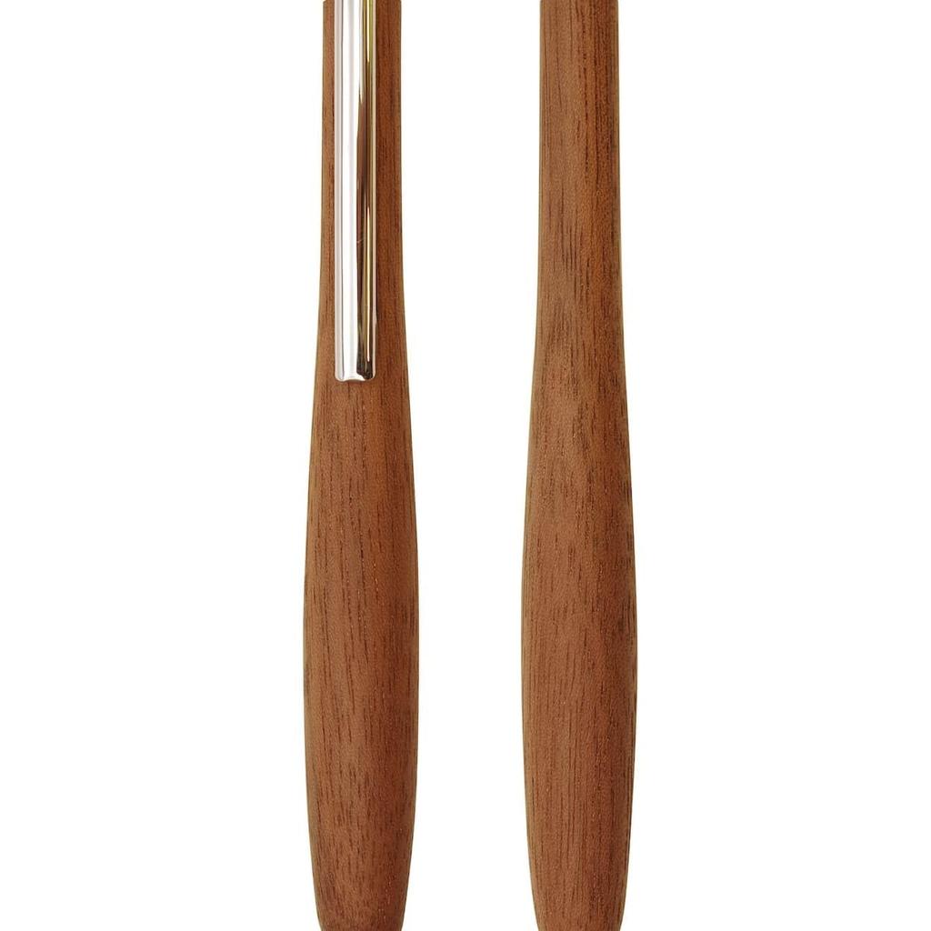 Shape Wooden Shaft Mechanical Knock Gift SS1 F-STYLE Pencil, Type, 0.5mm [Walnut]