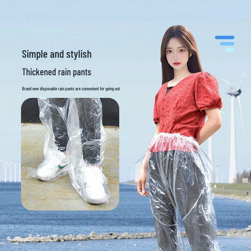 Thickened Unisex Waterproof Rain Pants with Sealed Foot Cover for Outdoor Activities