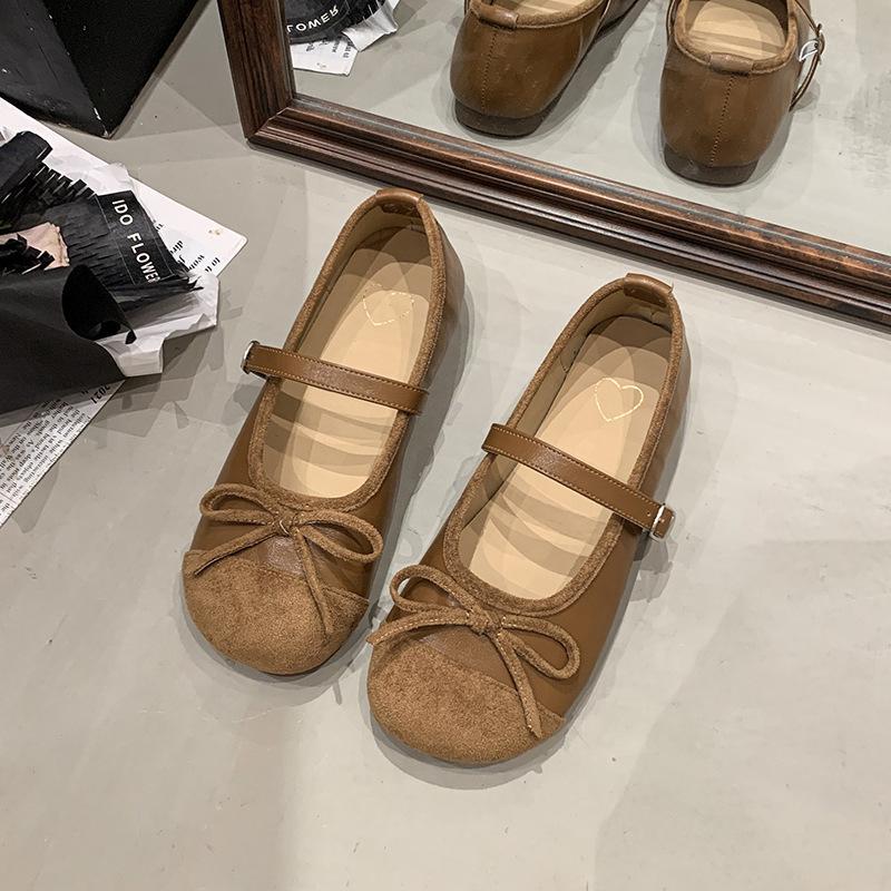 Korean version of fairy style flat Mary Jane single shoes women's spring and autumn 2025 new gentle bow commuter grandma shoes