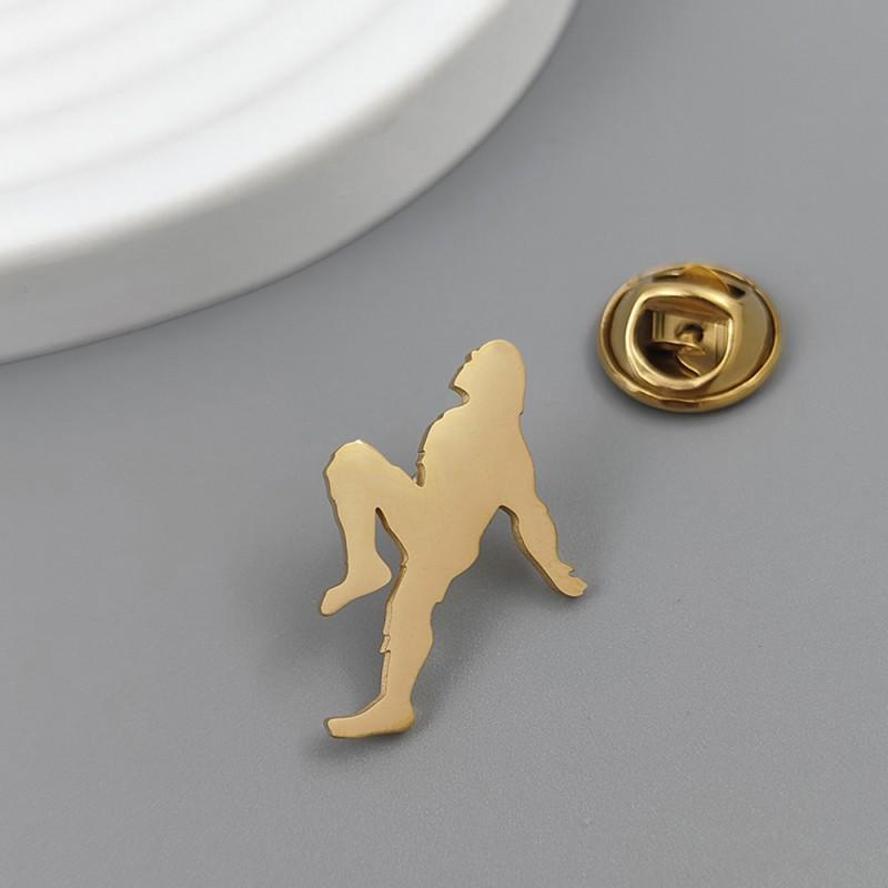 Athlete Jump Silhouette Cufflinks Brooch Sports Style Men s Suit Decorative Buckle Culture 14k