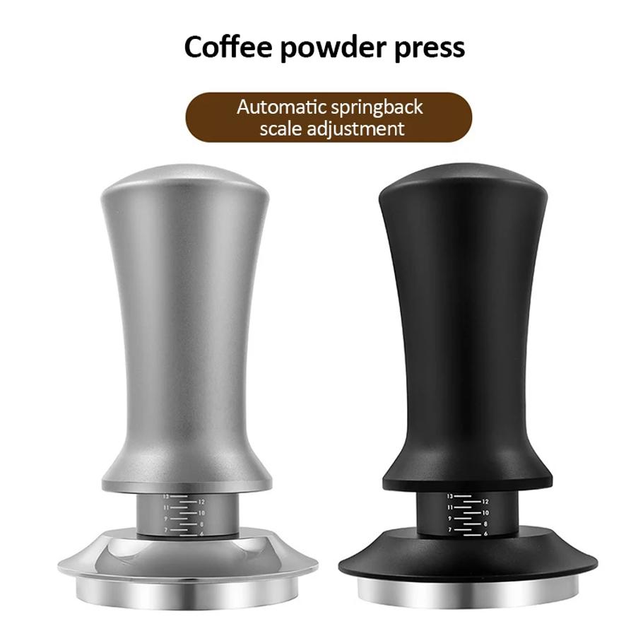 Kaffee-Tamper Konstantdruck Edelstahl Kaffeepulver-Presse 51/53/58mm Espresso-Verteilungswerkzeug mit kalibrierter Feder