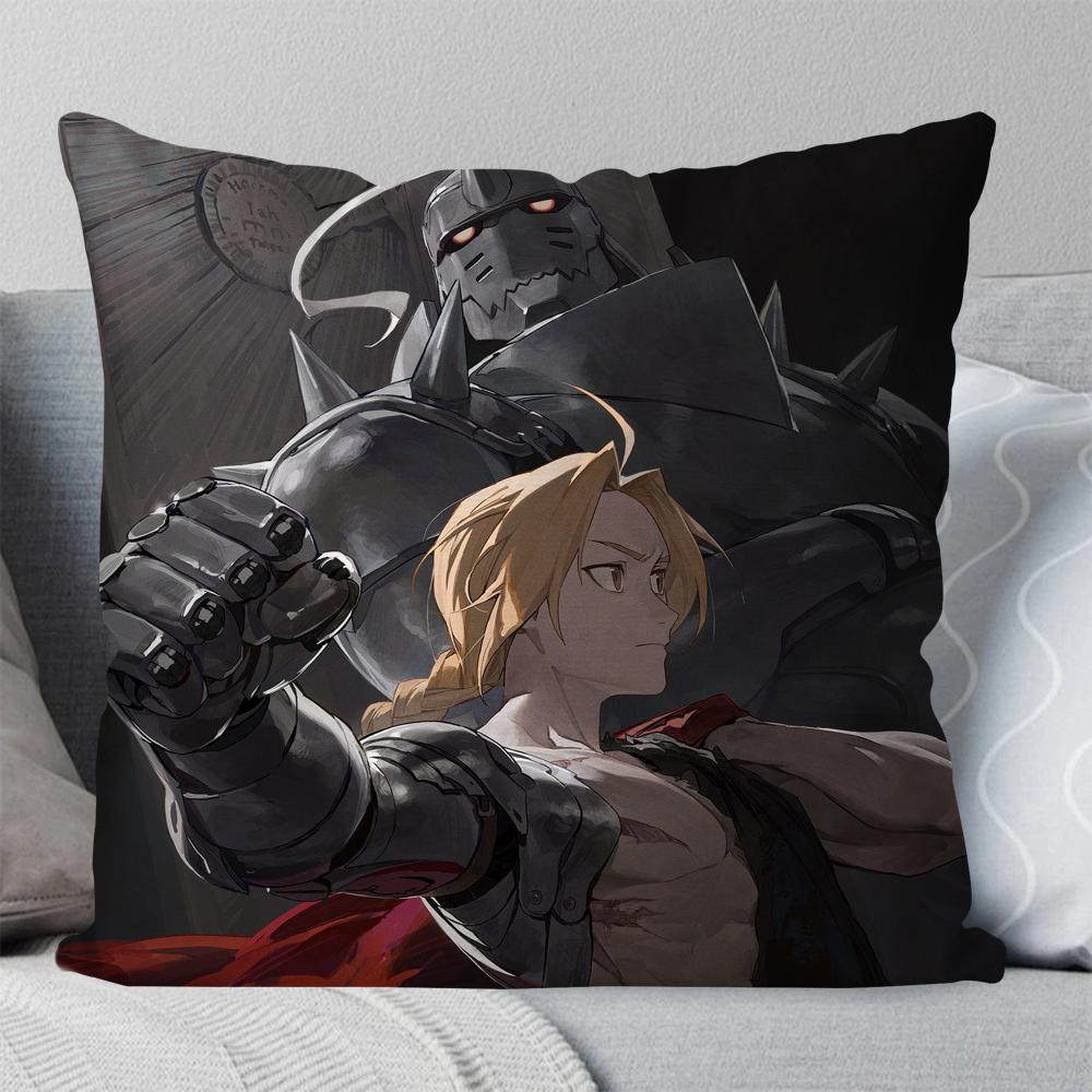 Anime Fullmetal Alchemist Brotherhood Pillow Case Square Pillow Bedroom Sofa LeisureComfortCar Living Room Home Decoration 40X40