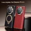 For Honor Magic V6 Case Luxury Leather Folding Business Phone Cover for Honor Magic V6 Stand with Shockproof Bumper Shell