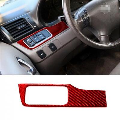 Red Carbon Fiber Headlight Switch Frame Cover Trim For Honda Odyssey 2005-2010