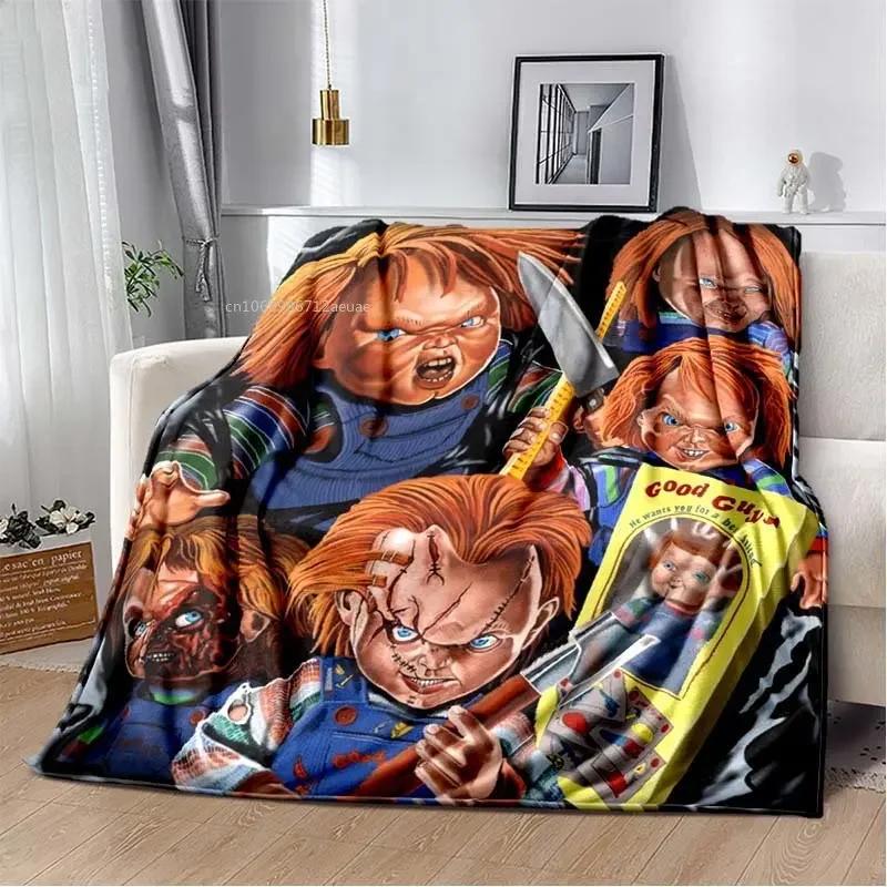 Child of Play Chucky Blanket Horror Movie Character Fleece Wearable Throw Blanket Bedding Home Decoration For Kids Adults