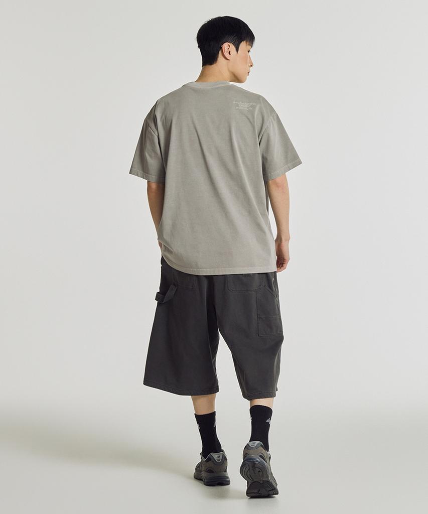 Nyuballanseu Nbneg21453 / Uni Essential Signature Dyed Short Sleeve Tee (Dyeing Gray)