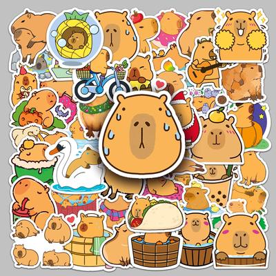 50 Wasserdichte Niedliche Capybara Cartoon Tier Aufkleber zum Selbermachen: Skateboards, Handyhüllen & Koffer.