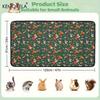 1PCS Green Mushroom Patterned Liners for Guinea Pig Cages - Washable Reusable Highly Absorbent Suitable for Rabbits Hamsters